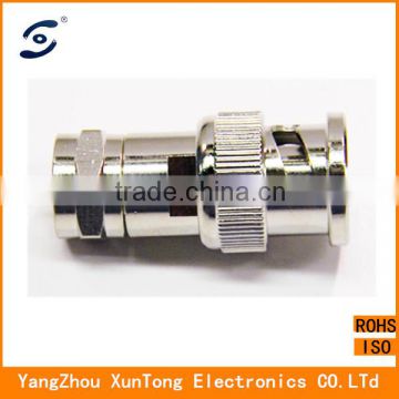 Nickel plated F Male to BNC male Connector