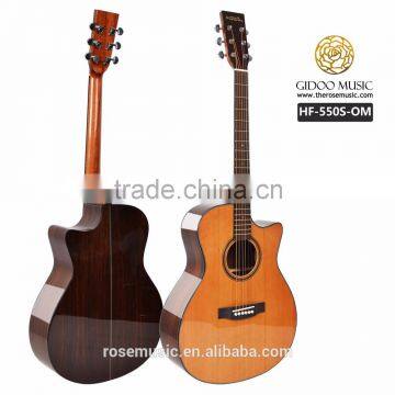 Christmas Promotional 41 Inch Solid Acoustic Guitar Hawthorn Fruit(HF-550S-OM) Made in China