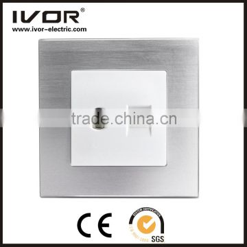 2016 new design IVOR aluminum The most competitive price smart TV and TEL socket wall socket switch