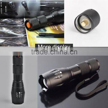 Wholesale electric torch waterproof AAA /18650 battery XML T6 1000lumen tactical zoomable led flashlight