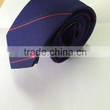 Men's 100% silk tie with red/blue/black diagonal strip design