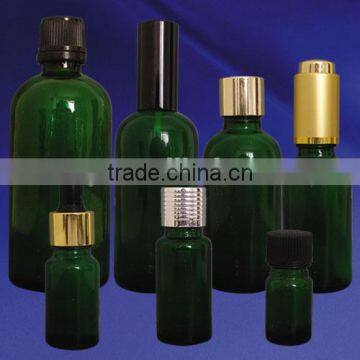 wholesale green essential oil glass bottle with dropper