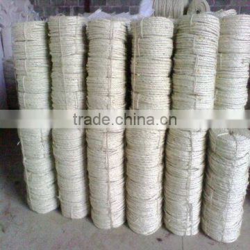 3ply 6mm sial rope with bleached color