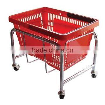 wheeled basket metal steel frame shopping cart