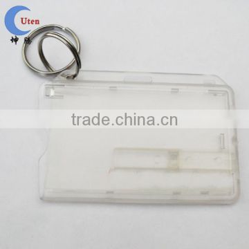 Transparent Rigid Plastic Credit Card Holder With Key Ring