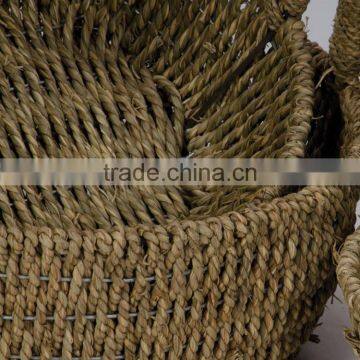Set of 3 Seagrass Woven Hanging Basket Flower Decorative Gift Basket photo-3