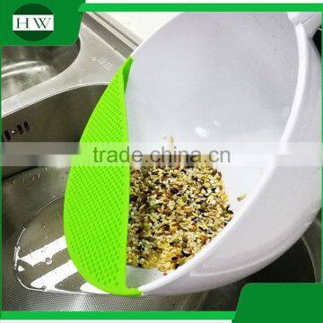 Multipurpose Plastic Manual Fruit Vegetable Rice Sifter Wash Washing Basin Strainer Sieve Bowl Basket With Handle photo-2