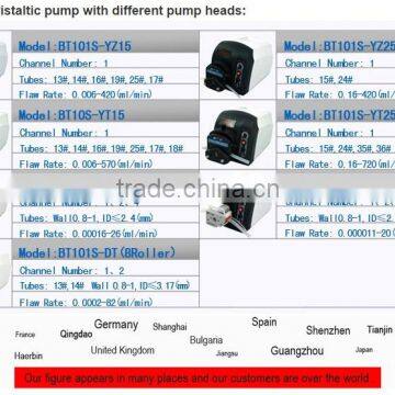 KBT101S/DT10-18 Plastic Case Wholesale Variable Flow Speed Peristaltic Pump for Water Dosing Pump Fluid 0.0002~82(ml / Min) photo-3