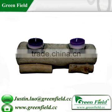 Green Field Scrap Wood Candle Holder for Home Decorative