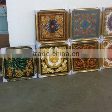 Italian Style Vanity Crown Leopard Wall Decoration/Barocco Leopard Classic Blue Velvet Home Decoration With Oil Painting Frame photo-3