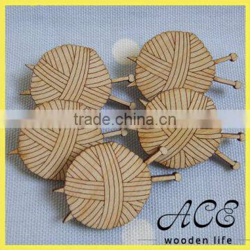 wooden wool cute badge