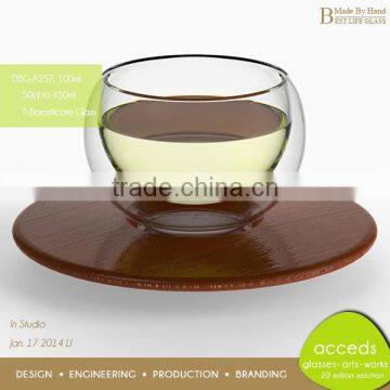 Fashional Commercial Used Clear Glass Coffee Cup With Plate photo-6