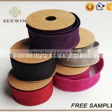 100% polyester linen look fabric for Gift Ribbon