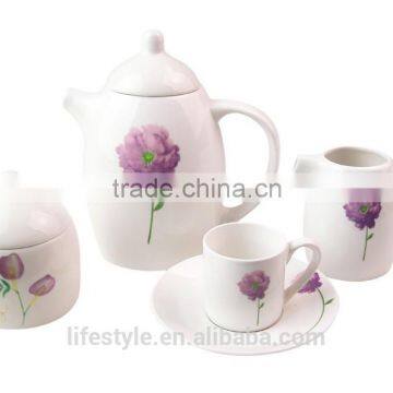 Ceramic Tea Set, Porcelain Coffee Set With Decal photo-3