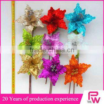 trees decoration items small artificial poinsettia flowers for christmas market