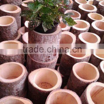 Natural Garden Decor Wood Planter Pots photo-2