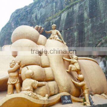 Outdoor Fengshui Decoration Metal Crafts Bronze Happy Buddha Statues for Sale photo-4