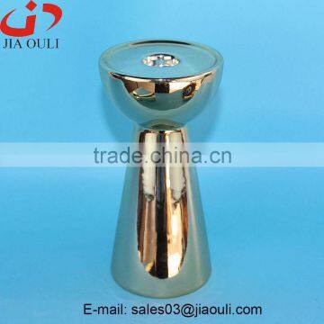 Good Sales Weddings Decoration Ceramic Plating Gold Candle Stand photo-2