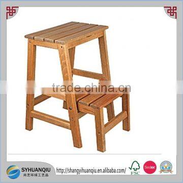 High quality pine wood material folding wooden step stool custom wooden stool chair