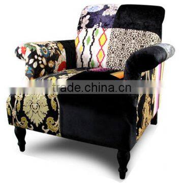 Classic Elegant Spanish Style Sharp Contrast Patchwork Three Sear Sofa BF11-0624a-02 photo-2
