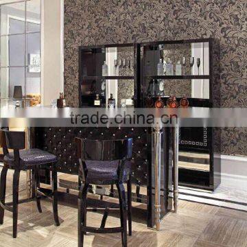 Classic Royal European Contemporary Style Pure Black Office Table Set With Bookcase BF11-01234c photo-2