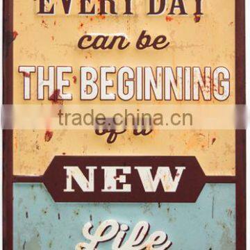 "LIFE" EMBOSS IRON WALL DECOR