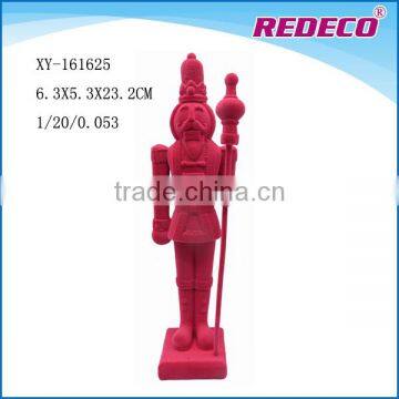 Best Quality Decorative Resin Nutcracker Statue With Flocked