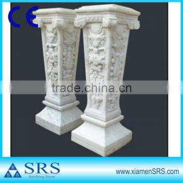 Hand carved white marble home decoration pillar