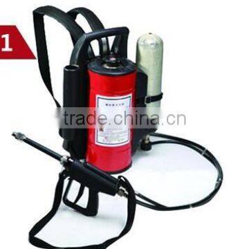 Knapsack water mist fire nozzle