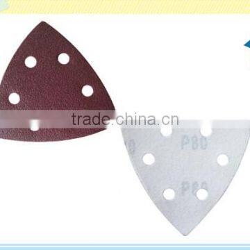 Peltate aluminium oxide sanding cloth with hole