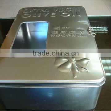 Olive Oil Set Packing Tin with Clear PET Window