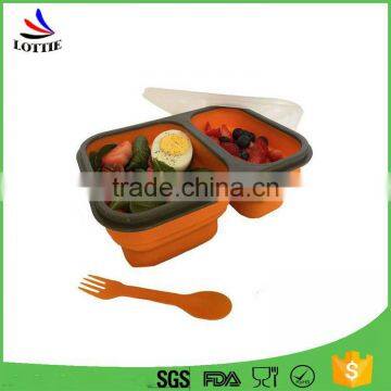 2016 Best Selling High Temperature Food Grade Eco-Friendly Feature and Food Use Silicone Collapsible Lunch Box photo-4