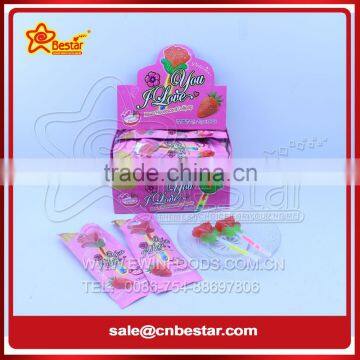 Roses Fluorescent Lollipop Fruity Flavor