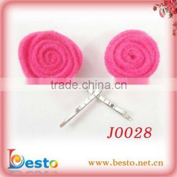 J0028 Cute pink small rose hair accessory for kids