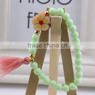 Colorful Bangle Wristband Children Kids Custom Tassel Bead Bracelet photo-2