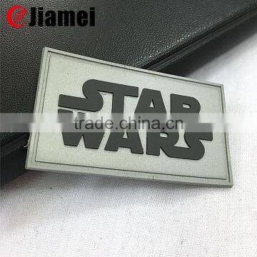 Rubber raised machine pvc embossed iron patches army