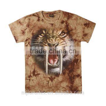 Men Tie Dye T-shirt, animal printing T-shirt,digital print t-shirt or silk screen printing t-shirt