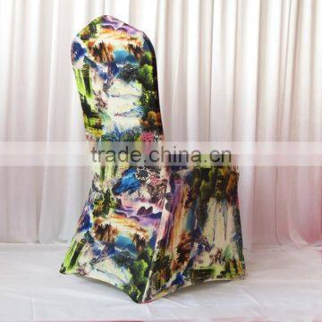 280GSM New Design Print Spandex Thicken Lycra Stretch Universal Heavy Scuba Chair Cover For Wedding Party Decoration photo-5