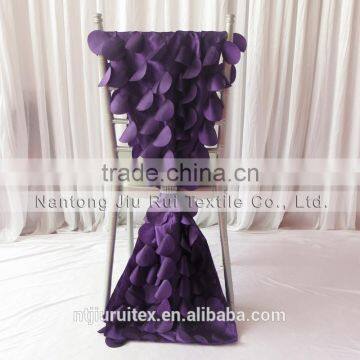 35cm*200cm 3D Taffeta Chiavari Chair Sash 20PCS A Lot Free Shipping (Purple Wafer & Cream Leaf Shape) 2 Style Can Be Choose photo-2