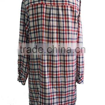 White With Multi-Colour Tartan Plaid Soft Point Collar and Box Pleated Back Yoke Button Down Long Shirt photo-2
