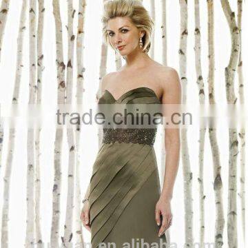 2 Pieces Satin Long Sleeve Beaded Mother Bride Outfits photo-2