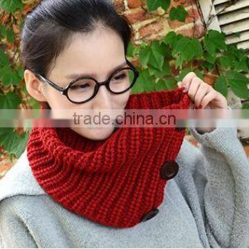 Wholesale Fashion Popular Button Lady Knitted Scarf photo-2
