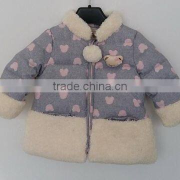 2016 Winter Little Girl Printed Cute Faux Fur Coat