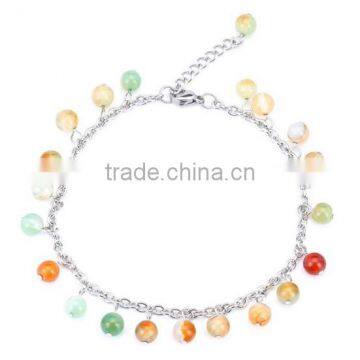 Mix Natural Stone Beads Anklets Diy Semi Precious Stone Beads Charm Anklets for Her Gifts 2016 photo-3