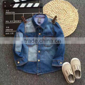 2017 Spring baby boys jeans blouse wholesale