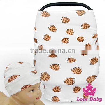 CT-85 Lovebaby FAUX SUEDE Printed Pattern Baby Carriage Car Cover With Same Fabric Newborn Hat photo-6