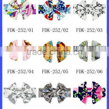 Korean Fancy OEM Service Lovely Style Knitted Pattern Printed Bow Custom Cotton Newborn Baby Headband Accessories photo-6