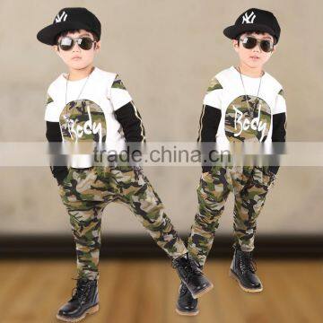 100% Cotton Handsome Military Uniform Baby Winter Clothes and Printing Baby Words Children Hoodies Sets photo-2