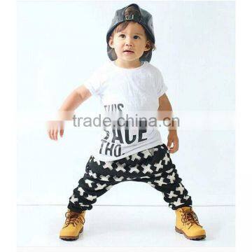 S17487A 2017 new arrival summer baby boy's clothes letter printed shirt + pants 2 pcs set