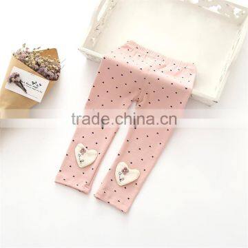 S32833W 2017 Girls Cotton Leggings Baby Girl Bow Leggings Pants Kids Heart Appliqued Pants photo-4